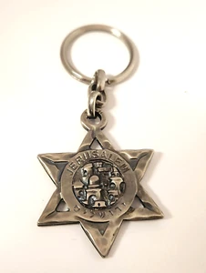 Magen Star of David Blessings From Jerusalem Metal Keychain Key Ring Fob - Picture 1 of 9