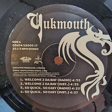Yukmouth Welcome 2 Da Bay Single Vinyl 2002 Rap Hip Hop 12" 33RPM Houston rap