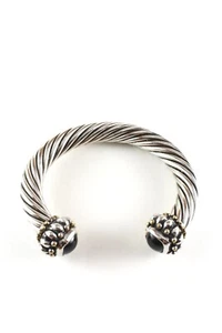 Cable Classics Black Onyx silberfarben schweres Armband - Bild 1 von 3