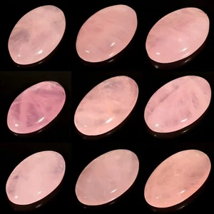 HIGH QUALITY NATURAL TRANSLUCENT PINK ROSE QUARTZ OVAL CABOCHON GEMSTONE CB- - Picture 1 of 10