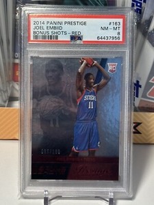 2014-2015 Panini Prestige Red Bonus Shots - Joel Embiid #85/199 Rookie MVP 76ers