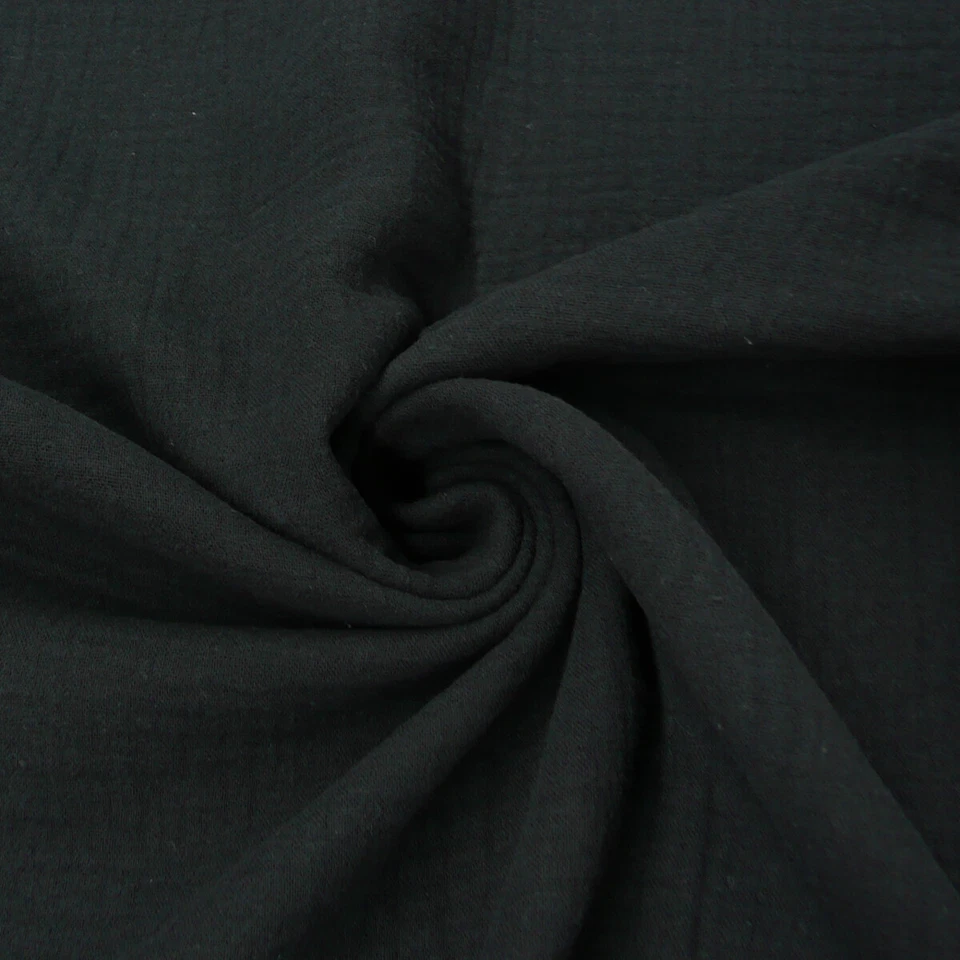 Double Gauze Organic Bio Musselin Windelstoff uni schwarz 1,30m Breite - Bild 1 von 1