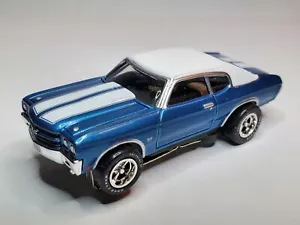 70 CHEVELLE BLUE,NUOVO TELAIO ULTRA G HO Slot Car,CERCHI CROMATI PNEUMATICI CON LETTERE - Foto 1 di 8