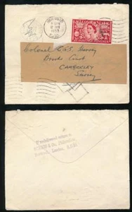 GB 1953 STAMP DEALER NORRIS HANDSTAMP + RETURNED..3 STRIKES of DIAMOND MACHINE - Picture 1 of 3