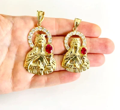 10K Solid Yellow Gold Saint Barbara Pendant - 55mm or  66mm Santa Barbara - G88 - Image 1 of 4