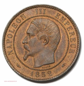 (FR1) Dix centimes 1852 A Paris Napoléon III FDC, lartdesgents.fr DVGM-1126 - Bild 1 von 2