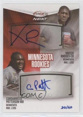 2013 SAGE Next Dual /40 Xavier Rhodes Cordarrelle Patterson #DA27 Rookie Auto RC - Image 1 of 2