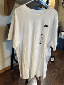 Nike Men's XXL Club T-Shirt 100% Cotton White New With Tags - Picture 1 of 6