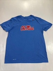 Ole Miss The Nike Tee Shirt Dri Fit Powder Blue Mens Large Used Great Condition - Picture 1 of 4