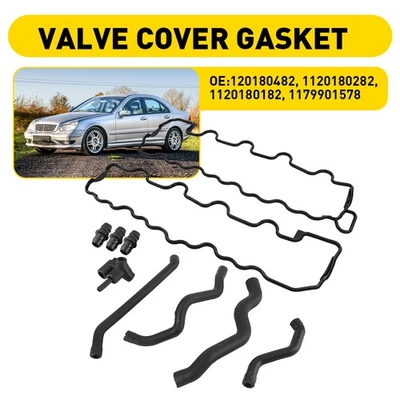 Комплект прокладок крышек клапанов для Mercedes-Benz CLK320 CLK430 E55 E320 E430 E500 черные - Изображение 1 из 4