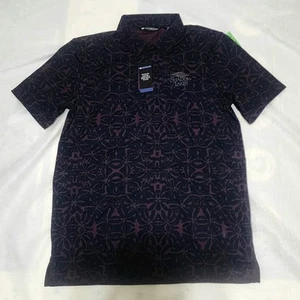 Travis Mathew Polo Floral Men's Medium Plum Cotton Blend Tropical Performance - Picture 1 of 8