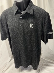 Linksoul Black Shadow Floral AOP Sleeve Hit Button Down Golf Polo Herren XL - Bild 1 von 6