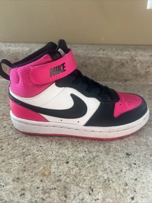 Nike Court Borough Mid 2 PSV Fierce Pink Black Kids Size 10.5 C HV0935-100 - Image 1 of 4