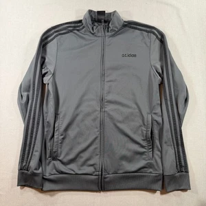 Adidas Essentials Warm Up 3 Stripes Track Jacket Mens Medium Gray Tricot Zip - Picture 1 of 10