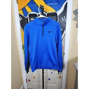 Nike Therma Fit Giacca Uomo Taglia S Manica Lunga 1/4 Zip Pullover Blu Atletica - Foto 1 di 6