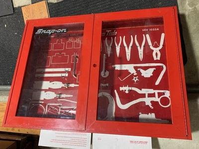 Vintage Snap-On KRA276A   1983  2-Door Plexiglas Wall Cabinet Red USA - Image 1 of 4