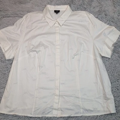 Camisa Talbots Mujer 3X Blanca Top Elastizada Abotonada Preppy Informal Cómoda Foto 1 de 4