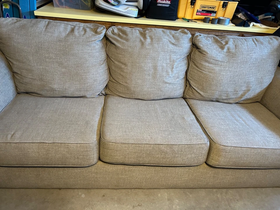 Sofa Couch, 96” X 35” X 40”, Beige, Ashley Furniture Brand - Image 1 of 4