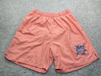 Bermuda de natação masculina Guy Harvey AFTCO L coral forrada de malha bordada Marlin - Imagem 1 de 4