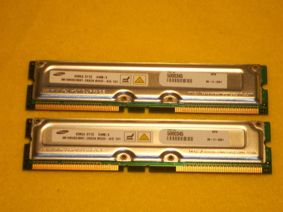 64MB SAMSUNG RAMBUS 184 PIN RIMM 800MHZ - Image 1 of 1