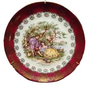 LIMOGES PORCELAIN F.M. ANTIQUE VINTAGE 6.5" PLATE. With Hanger. EUC - Picture 1 of 5