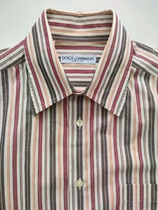 D&G Dolce & Gabbana STRIPED SHIRT size Large - Great style & class COOL !! - Picture 1 of 12