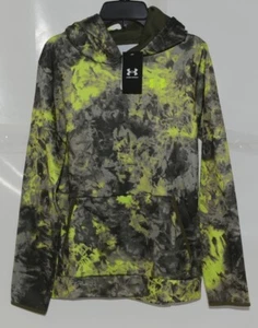 Under Armour Lime Green Gray Youth Large Loose Boys Pocketed Pull Over - Picture 1 of 9