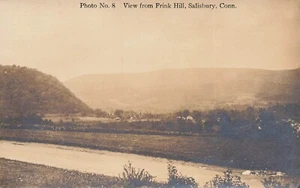 LP66 Salisbury Connecticut View from Frink Hill RPPC Vintage Postcard - Picture 1 of 2