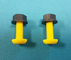 Paquete de 10 fijadores de matrícula de coche de plástico amarillo nailon, tuerca y perno, tornillo M6 20 mm - Imagen 1 de 4