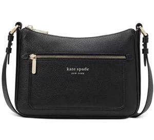 Bandolera Kate Spade New York Hudson mediana de cuero granulado negra plateada - Imagen 1 de 3