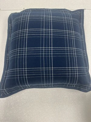 Ralph Lauren Leighton Throw Pillow Navy/White  18" X 18" New W/defect - Image 1 of 4