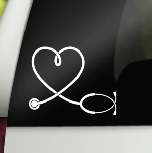 Heart Stethoscope Decal, Nurse Decal, Nurse Sticker, Nurse Car Window Decal - Picture 1 of 2