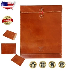 Vintage Leather Document Organizer - 12.5" Portfolio Folder for Professionals - Picture 1 of 7