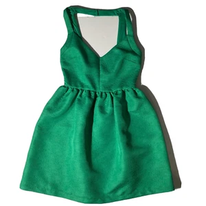 Vestido ZARA Brocado Verde Esmeralda Espalda Baja Cuello en V Falda Reunida Talla S - Imagen 1 de 11