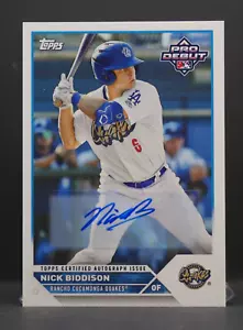 2023 Topps Pro Debut NICK BIDDISON RC Auto #PD-176 Los Angeles Dodgers - Picture 1 of 2