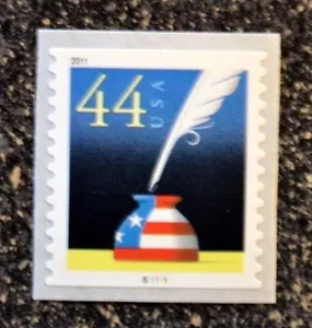 2011USA #4496 44c Patriotic Quill & Inkwell - PNC Plate Number Coil Single Mint - Picture 1 of 2