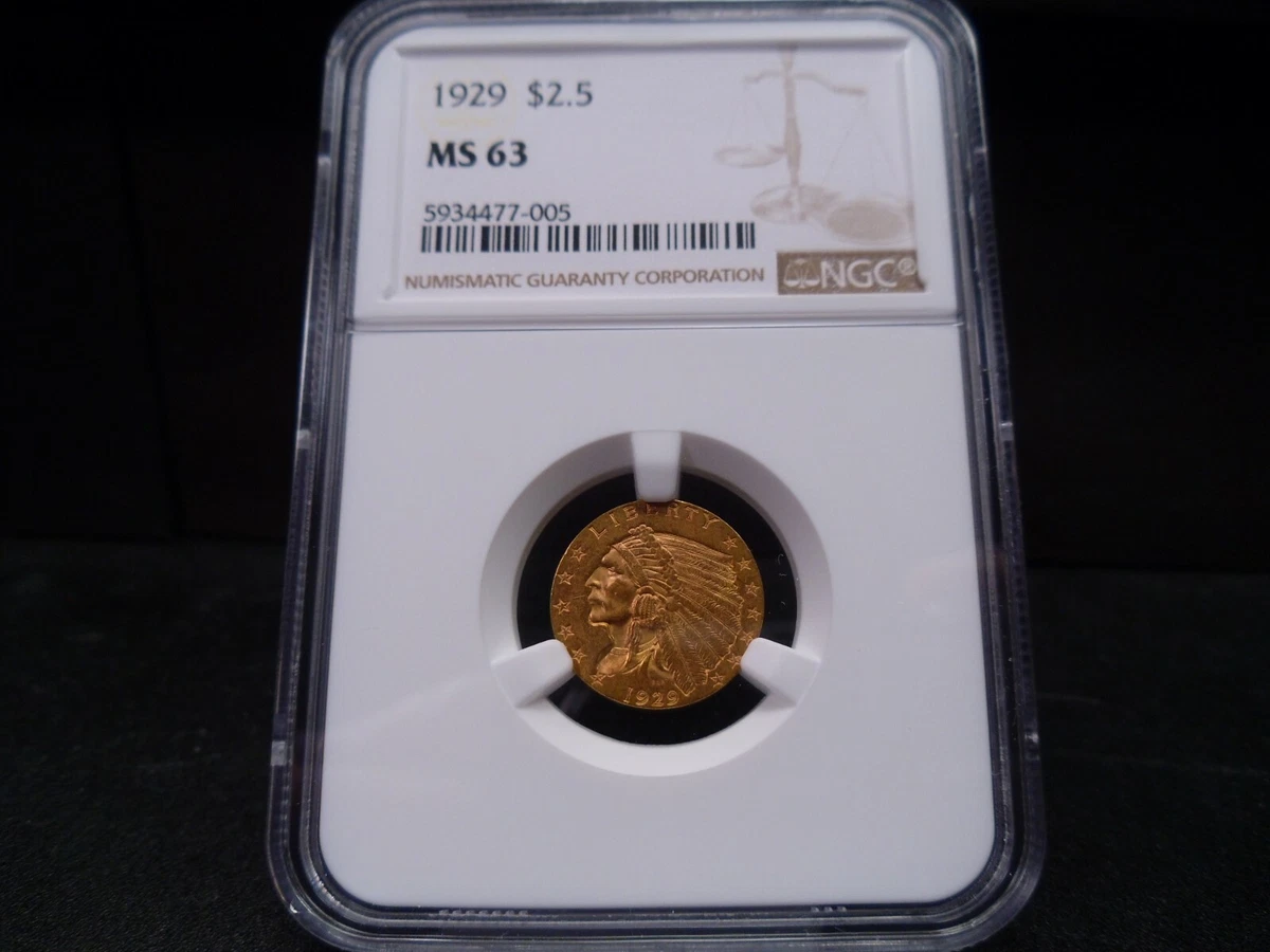 1929 Year Quarter Eagle $2.50 US Gold Coins (Pre - 1933) for sale