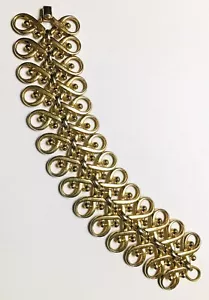 Vintage Krone Trifari Armband breites Glied goldfarben Mid Century - Bild 1 von 5