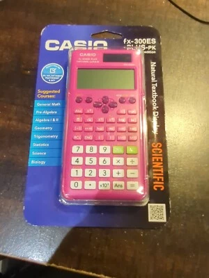 Casio fx-300ES Plus-PK 2nd Edition Scientific Calculator - PINK - FREE Shipping - Image 1 of 2