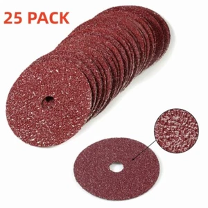 25 Stück 4,5 Zoll AO Faserharz Scheibe Rundes Loch P24 Körnung Schleifscheibe 4-1/2 Zoll x 7/8 Zoll - Bild 1 von 10