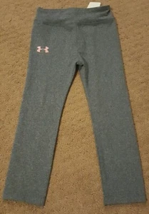 NEW Under Armour Girls Grey Logo Leggings Size 4 - Picture 1 of 2