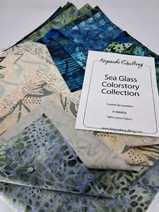 Twelve (12) Fat Quarters (#1006856) Sea Glass Colorstory Collection - Picture 1 of 6