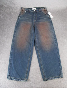 BDG By Urban Outfitters Jeans Mens Small Dark Wash Denim Barrel Leg NEW - Picture 1 of 13