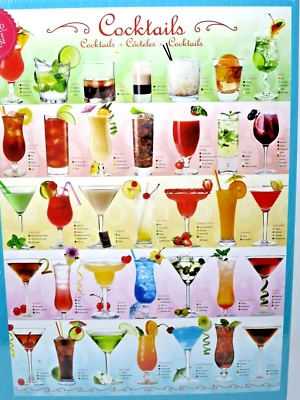 Eurographics Cocktails Puzzle 1000PCS Daiquiri Pina Colada Martini Mai Tai New - Image 1 of 4