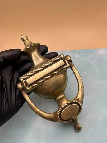 Vintage MCM Large Brass Door Knocker Classical Georgian Design Mid Century Cover