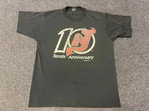 vtg 1991 NEW JERSEY DEVILS 10TH ANNIVERSARY T-Shirt XL nhl 90s hockey Cover
