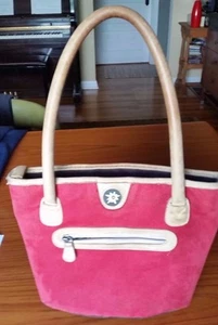 Red and Chocolate Brown Sherpani CALI Shopper Travel Tote Purse Bag - Picture 1 of 12