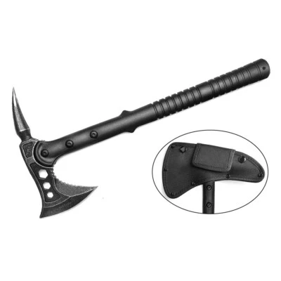 16" Táctico Combate Supervivencia Caza Batalla Guerra Camping Hacha Martillo + Funda de Nylon Foto 1 de 4