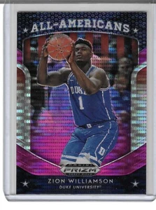 2019 Prizm Draft Picks All-Americans Pink Pulsar Zion Williamson #100 Rookie RC - Bild 1 von 2