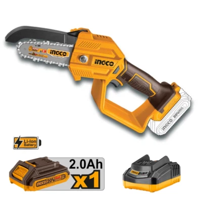 INGCO Mini motosega a batteria 20V lama da 5" sega elettrosega per potatura